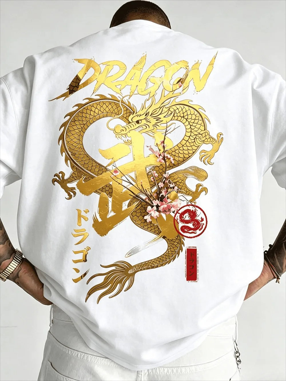 3D Golden Dragon Sports T-shirt
