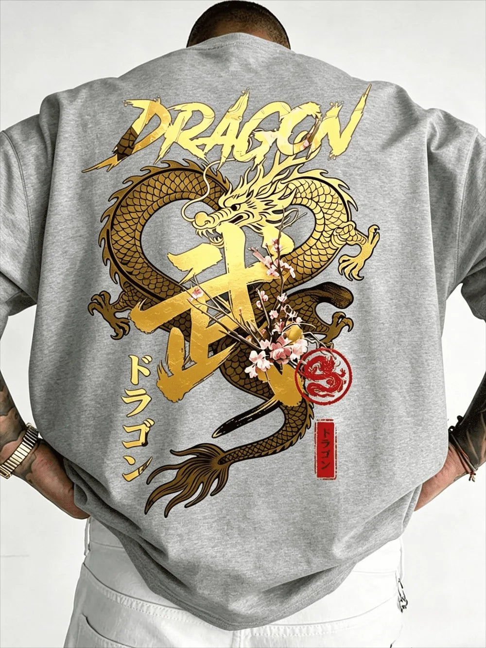 3D Golden Dragon Sports T-shirt