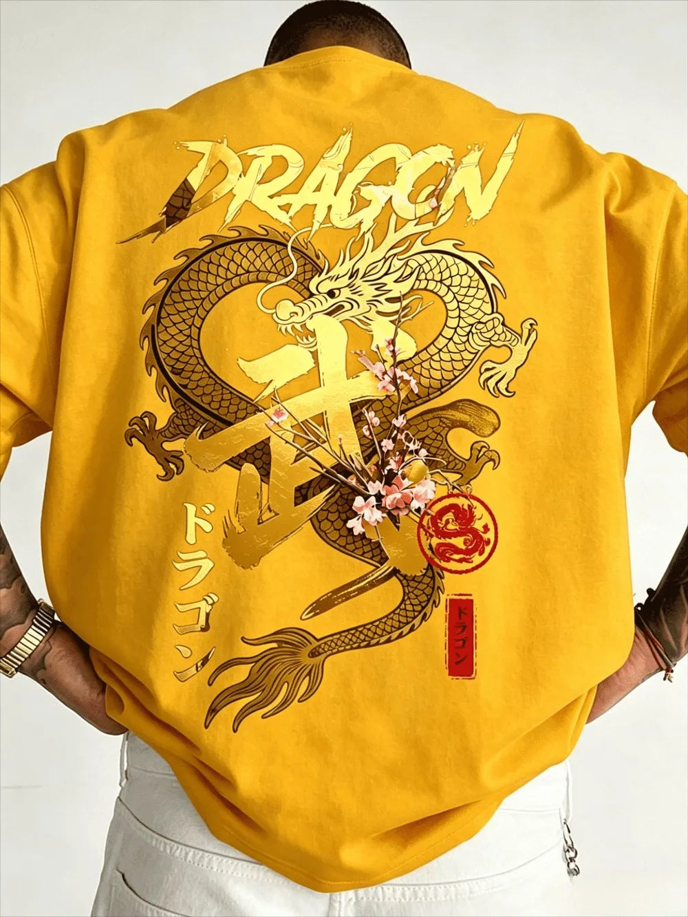 3D Golden Dragon Sports T-shirt