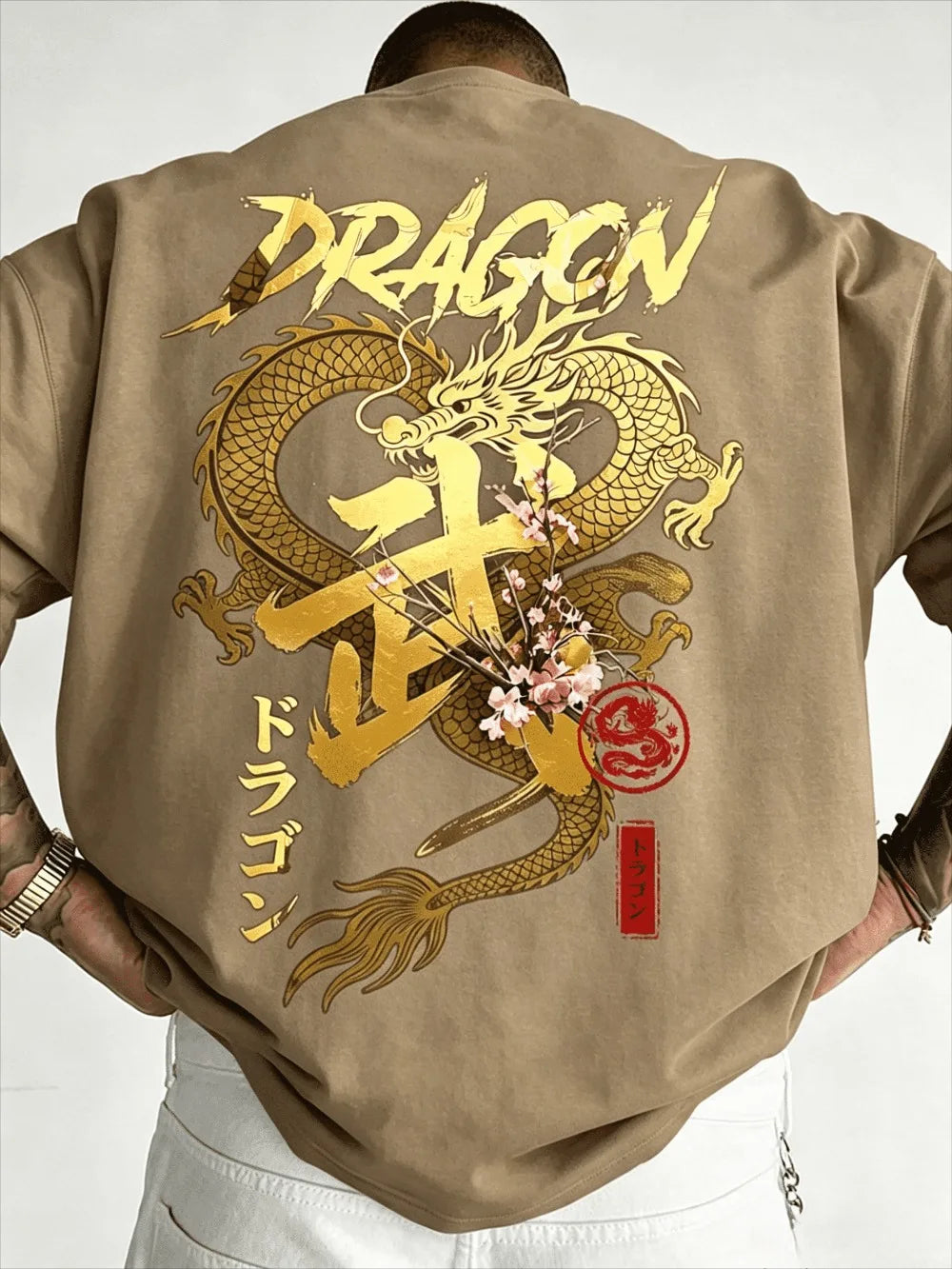 3D Golden Dragon Sports T-shirt