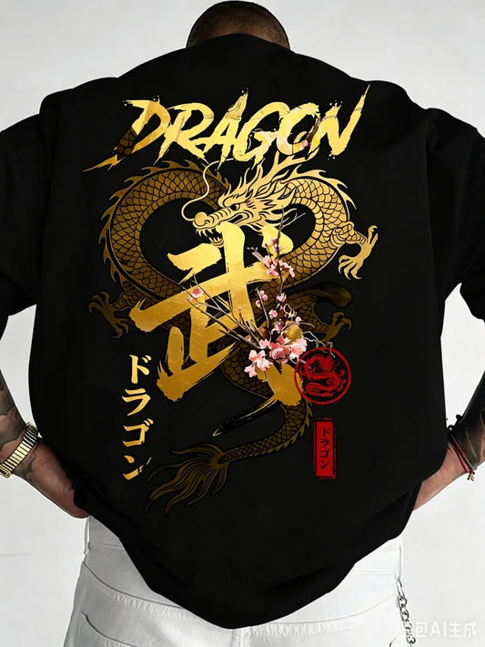 3D Golden Dragon Sports T-shirt